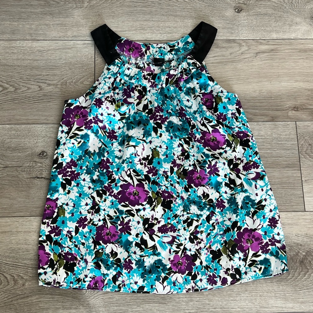AB Studio Floral Sleeveless Blouse